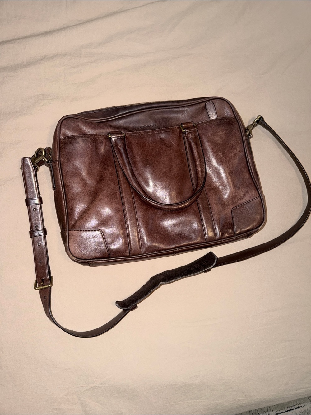 Genuine Vintage COACH Bleeker Slim Leather Briefcase 70901 Brown
